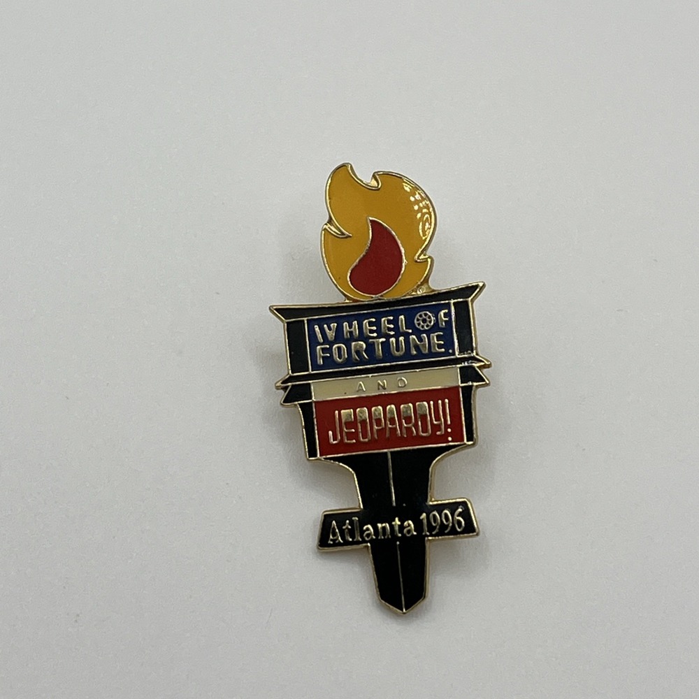 1996 Atlanta Summer Olympics Wheel Of Fortune And Jeopardy Sponsor Lapel Hat Pin